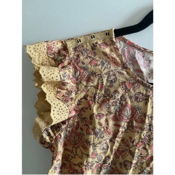 Anthropologie Seen Worn Kept Yellow Floral Dress Size M - Picture 2 of 5